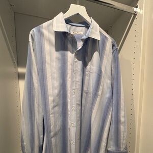 Tommy Bahama, Blue White button down, Size L